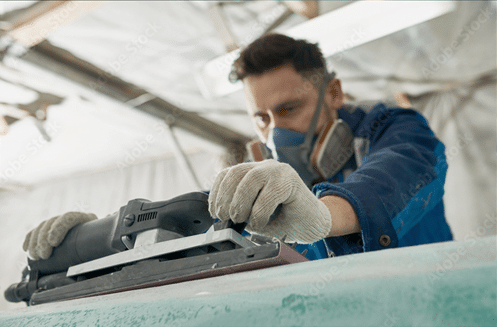 Man working polishing